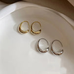 925 Silver Needle Geometric Oval Hoop Earrings For Women Party Wedding Punk Jewelry Gift