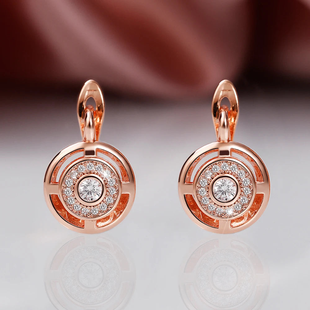 Huitan Unique Design Women's Earrings Rose Gold Color/Silver Color Luxury Bridal Wedding Earrings High Quality Jewelry Drop Ship