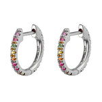  Gold Filled Hoop Drop Earrings Set for Women Ear Cuff Blue Zircon Enamel Dangle Earrings 2023 Fashion Jewelry Wholesale