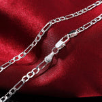 Noble New 925 Sterling Silver 4MM Chain for Men Women Bracelet Necklace Jewelry Set Lady Christmas Gifts Charms Wedding