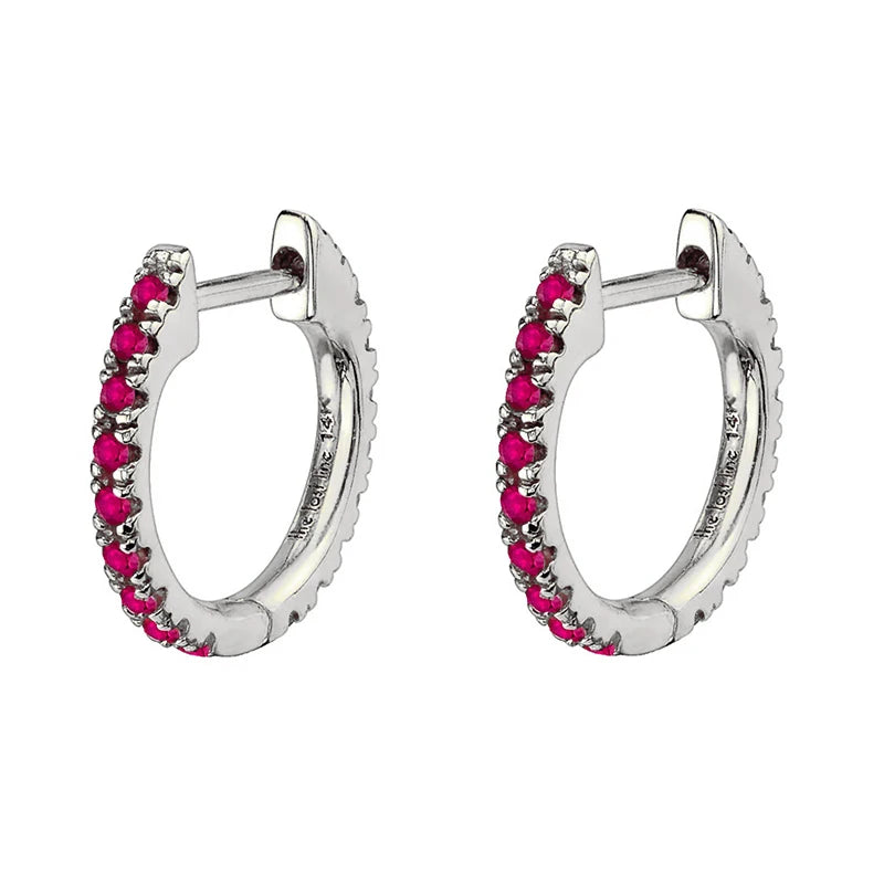  Gold Filled Hoop Drop Earrings Set for Women Ear Cuff Blue Zircon Enamel Dangle Earrings 2023 Fashion Jewelry Wholesale