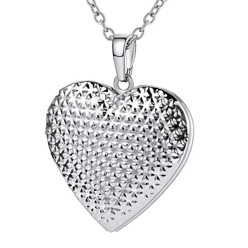 Heart Frame Memory Locket Pendant Necklace