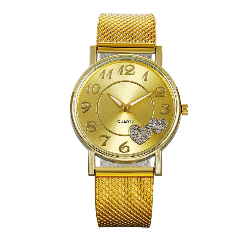 Elegant Heart Dial Women's Luxury Watch