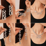 Women's Fashion Number 2025 Earrings Sparkling Rhinestone Drop Earrings Happy New Year Earrings for Party Banquet Ear Jewelry