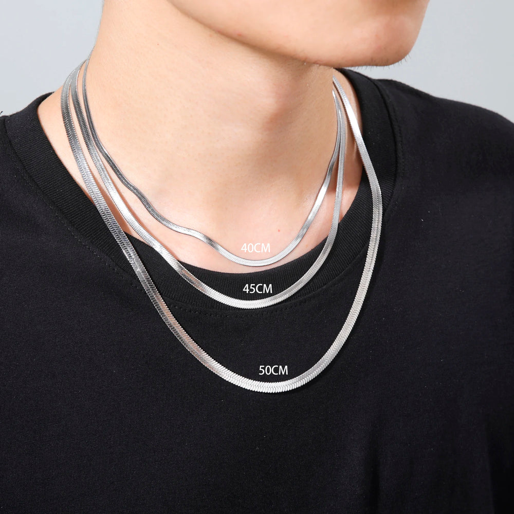 Stainless Steel Snake Chain Necklace for Women Men Minimalist Gold Color Choker Neck Chains 2025 Trend Jewelry Gift Hot
