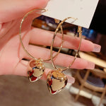 New Fashion White Square Rhinestone Zircon Double Pendant Gold Color Earrings for Women Unique Design Girls Trend Jewelry Gift