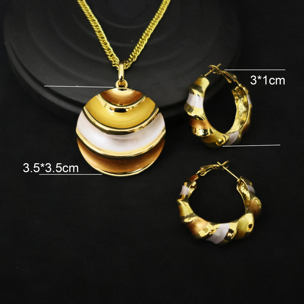 Luxury 18k Gold Plated Jewelry Set for Women Wedding Italian Jewellery Sets Bride Necklace and Earrings Bracelet African Gift
