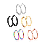 Men‘s Hoops Stainless Steel Round Circle Earrings For Women Man Gold Silver Color Not Fade Ear Rings Male Jewelry 2Pcs