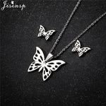 Cartoon Bowknot Mouse Stainless Steel Jewelry Set for Women Fashion Anime Animal Necklace Earrings Party Accessories