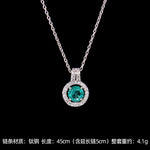High Grade Round Zircon Jewelry Set Trendy Popular Stainless Steel Pendant Necklace Stud Earrings Party Gifts For Women Girls