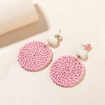 Rattan Raffia Tassel Pendant Earrings