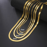 Stainless Steel Snake Chain Necklace for Women Men Minimalist Gold Color Choker Neck Chains 2025 Trend Jewelry Gift Hot