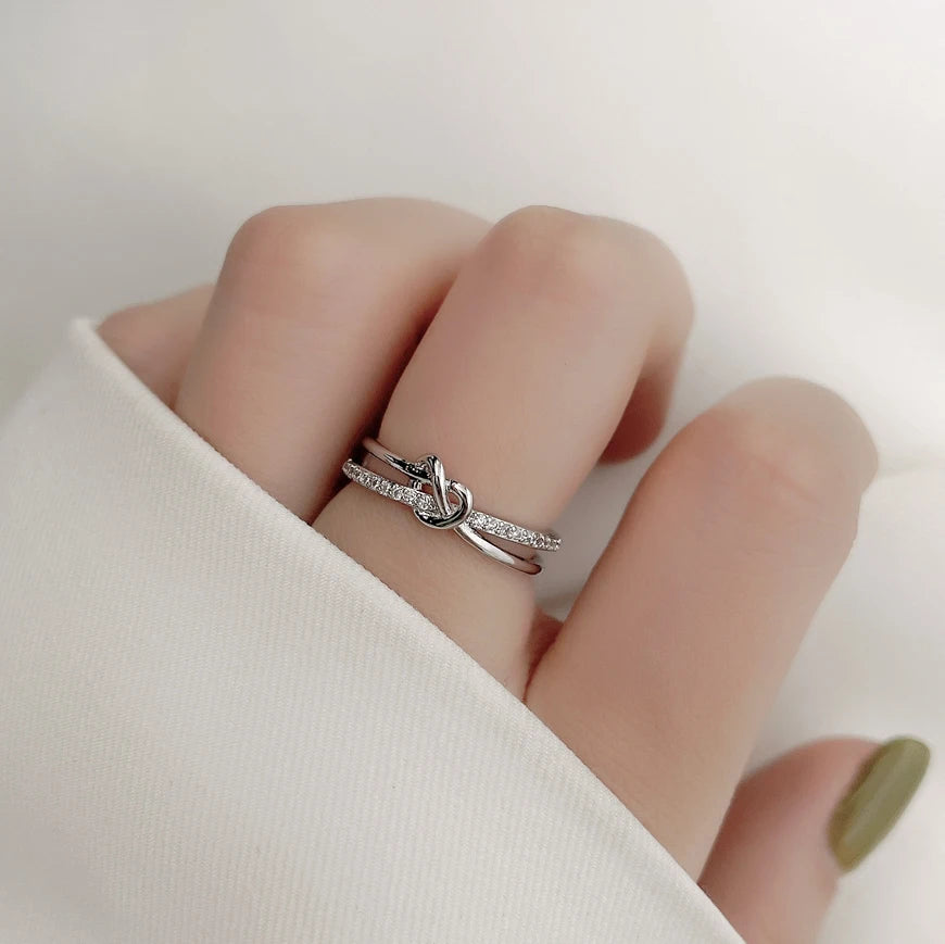 1 Pc Exquisite Cross Twist Design Fashion Simple Silver Gold Rose Gold Color Rings Women Daily Party Gift Open Ring