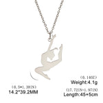 Rhythmic Gymnastics Necklace Women Trend 2025 Gymnast Stainless Steel Jewelry BFF Dancer Girl Sport Accessories Mother Day Gift