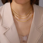 Gold Color Snake Chain Necklace for Women Men Stainless Steel Jewelry 2025 Trend Herringbone Chains Birthday Couple Gift