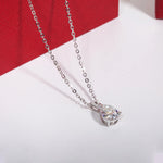 14K White Gold 2 Carat Pear Teardrop Cut D Color Moissanite Diamond Necklace With Certificate Jewelry