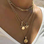 Vintage Multi Layered Pendants Necklace