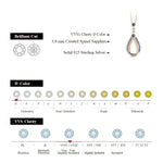 CHARMING Full Moissanite Diamond Necklaces Created Blue Spinel 925 Sterling Sliver for Women Gold Plated Party Fine Jewelry New