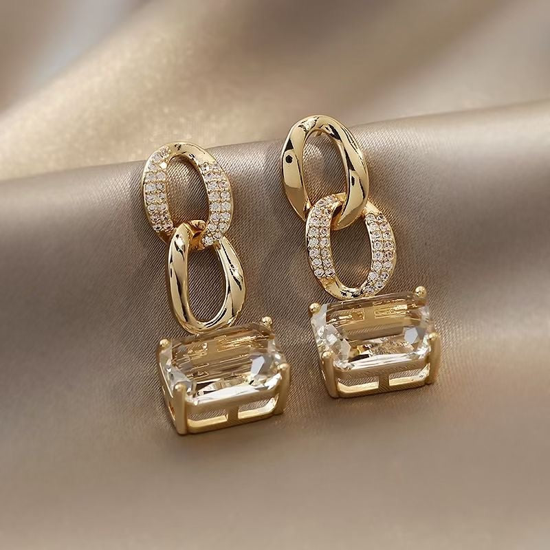 Retro Chain Geometric Shape Earrings