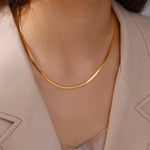 Stainless Steel Snake Chain Necklace for Women Men Minimalist Gold Color Choker Neck Chains 2025 Trend Jewelry Gift Hot