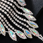 Luxury Hollow Rhinestone Harness Bracelet Finger Chain for Women Crystal Wrap Bangle Hand Chain Bridal Wedding Jewelry