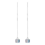 925 Silver Needle Acrylic Square Earrings Line Tassel Chain Drop Earring Women's Ear Line Straight Jewelry Gifts