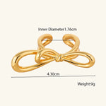 Stainless Steel Rings 18k Gold-Plated Waterproof No Fading Wrinkles Open Rings Valentine's Day Parties Jewelry Gift