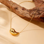 316L Stainless Steel Golden Droplet Shape Necklace Bracelet Earrings Suit Women 2024 New Trend Non-fading Jewelry Set