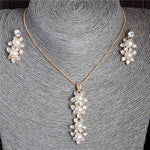 Gold Color Simulated Pearl Jewelry Set