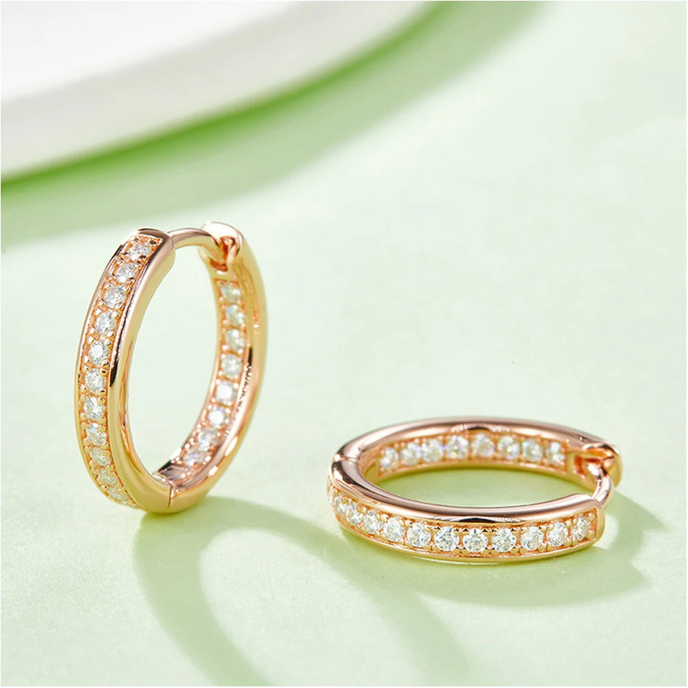 925 Sterling Silver Hoop Earrings Tiny Cartilage Earring Moissanite Cuff Huggie Earrings Mini Hoops Earrings