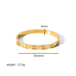 Fashion Minimalist Highlight Luxury 18k Gold Plated Geometric Bangles Tarnish Free Glossy Stainless Steel Bangle For Women Gifts