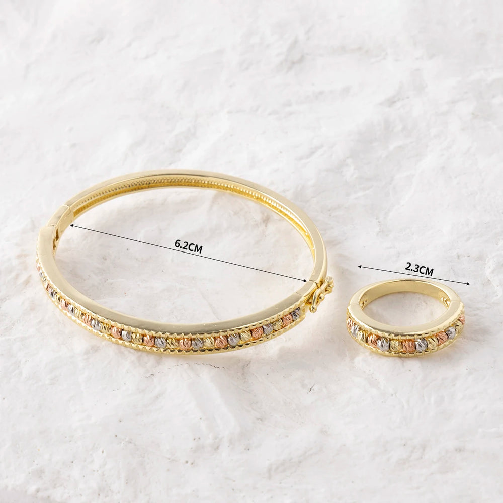 Copper Metal Beads Cross Bangle for Women Fashion Jewelry Delicate Multicolor Exquisite Holiday Gift