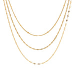 This trendy jewelry gift is a multilayer necklace made of stainless steel chain, designed for women. It has a simple fashion style with a golden color, making it a perfect accessory for parties. The necklace is hypoallergenic, ensuring it is safe for those with sensitive skin.