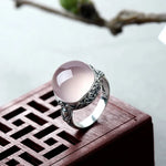 The exquisite elegance of our luxury natural stone ring collection. Crafted with genuine solid silver 925, our designer jewelry features a stunning rose quartz centerpiece. Elevate your style with our fine jewelry rings, perfect for women seeking a touch of sophistication and beauty.