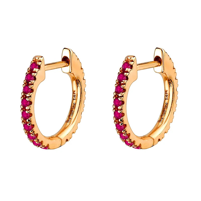  Gold Filled Hoop Drop Earrings Set for Women Ear Cuff Blue Zircon Enamel Dangle Earrings 2023 Fashion Jewelry Wholesale