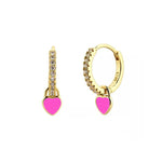  Gold Filled Hoop Drop Earrings Set for Women Ear Cuff Blue Zircon Enamel Dangle Earrings 2023 Fashion Jewelry Wholesale