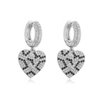 Leopard Print hoop Earrings rings necklace Fashion black white Cubic Zirconia women Geometric Jewelry set