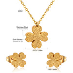 Korean Tiny Jewelry Sets For Women Wedding Party Stainless Steel No Fade Pendant Necklaces And Stud Earrings Jewelry Gifts
