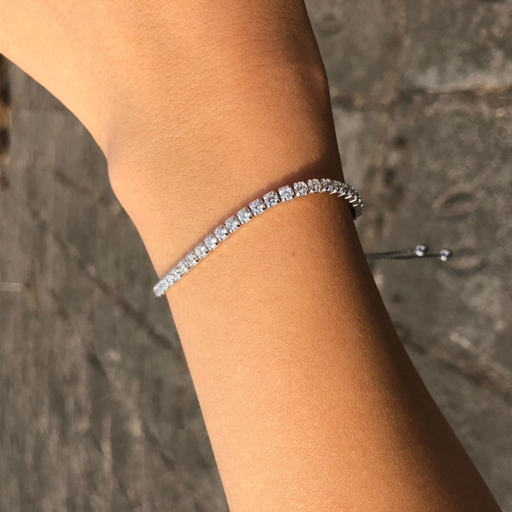 925 Sterling Silver Moissanite 1.3 Carat Bracelet Decoration Casual Fashion Light Luxury Niche Advanced Design Sense for Ladies