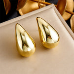316L Stainless Steel Golden Droplet Shape Necklace Bracelet Earrings Suit Women 2024 New Trend Non-fading Jewelry Set