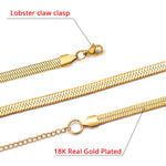 Punk Clavicle Flat Blade Snake Link Choker Necklace Gold Silver Color Stainless Steel Neck Chains For Women Jewelry Chocker 2024