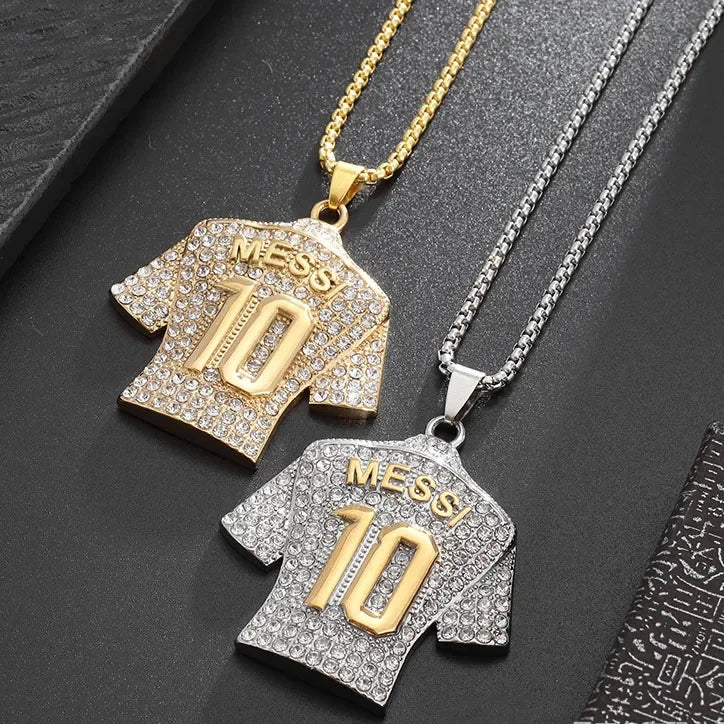 Discover the perfect accessory for soccer enthusiasts with the Lionel Messi Letter 10 Jersey Pendant Chain Necklace. This necklace is designed for men and boys who are passionate about football, making it an ideal gift for soccer fans. Show your support for Messi and add a stylish touch to your outfit with this football-themed jewelry accessory.