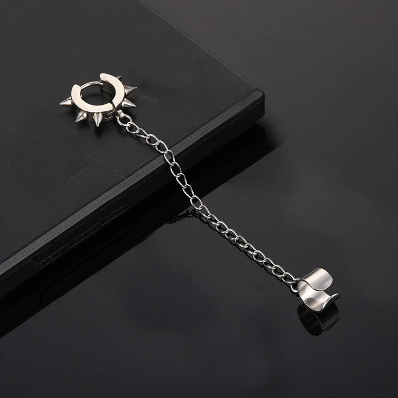 Hip Hop Goth Bangtan Boys Stud Earrings Fashion Leaf Cross Stainless Steel Pendant Earrings Jewelry for Men Women Jewelry