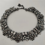 2025 New Fashion Crystal Rhinestones Large Collar Choker Necklace Earrings Women Jewelry Sets Indian Statement Wedding Necklace