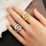 Exaggerated Dollar Sign Ring Women Men Trendy Jewelry Gift Hip Hop Rock Money Ring Resizable