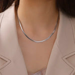 Gold Color Snake Chain Necklace for Women Men Stainless Steel Jewelry 2025 Trend Herringbone Chains Birthday Couple Gift