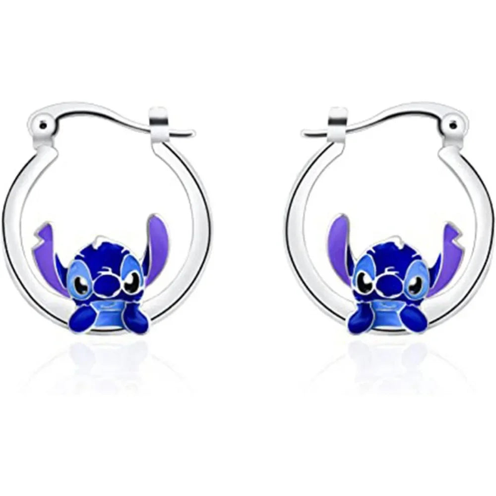 Lilo & Stitch Disney Cute Necklaces Earrings for Girls Women Anime Jewelry Accessor Pendant Stud Earring Kids Birthday Xmas Gift