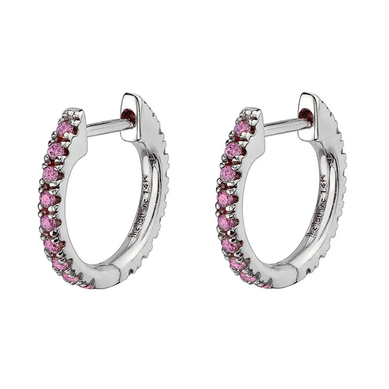  Gold Filled Hoop Drop Earrings Set for Women Ear Cuff Blue Zircon Enamel Dangle Earrings 2023 Fashion Jewelry Wholesale