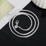 925 Sterling Silver 1MM/2MM/3MM 40-75cm solid Snake Chain Necklace For Men Women Fashion Jewelry for pendant free shipping