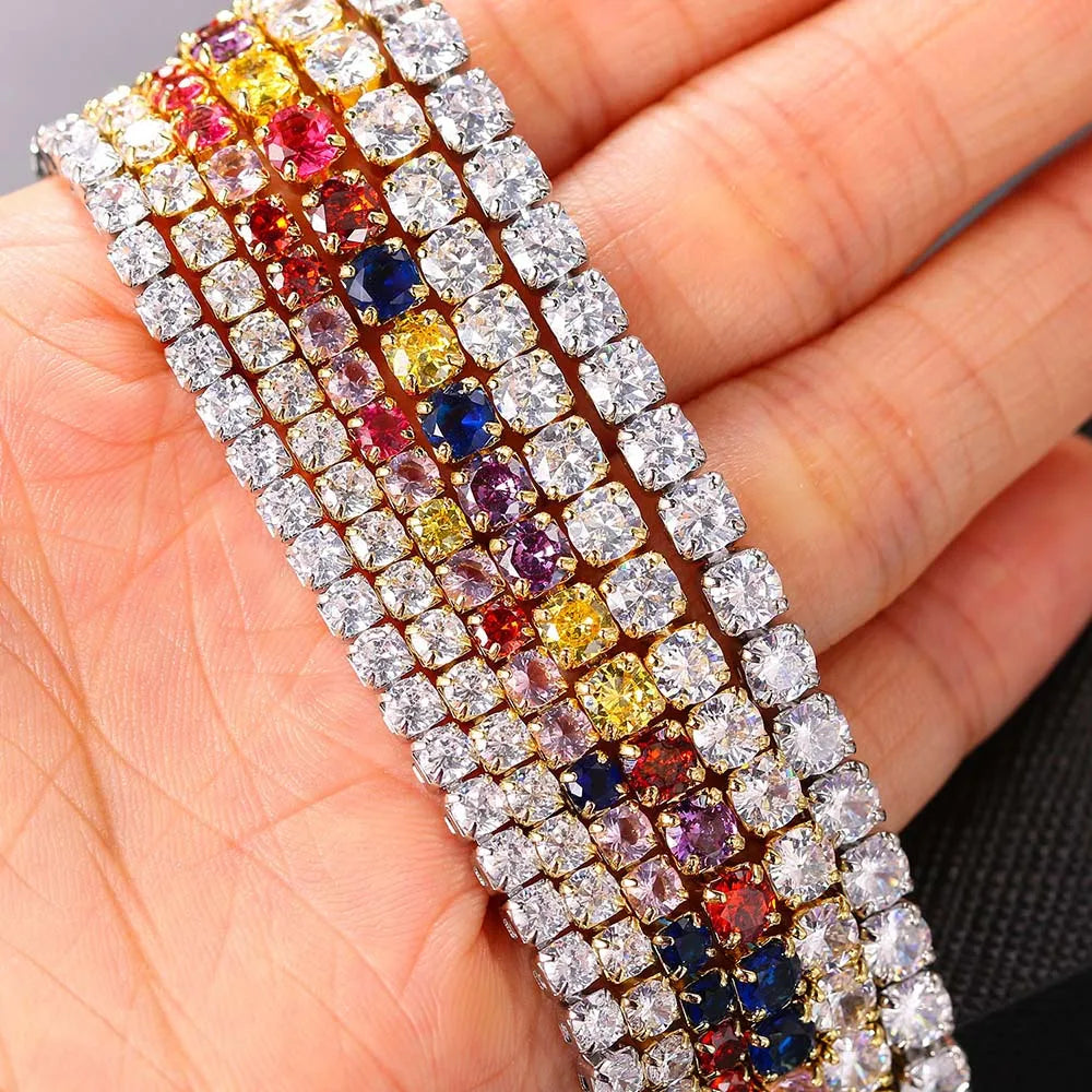 Choker Iced Out Tennis Chain Necklace For Women Luxury Cubic Zirconia Crystal Short Hiphop Neck Accessories Jewelry OHN016